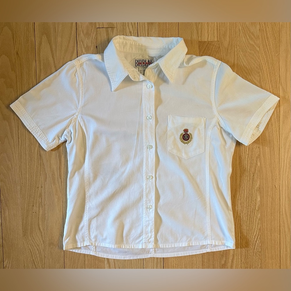Vintage Bill Blass Jeans Short-Sleeved White Blouse, Women’s Size Large